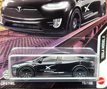 Load image into Gallery viewer, Matchbox 2024 Tesla Model X Black #75 SpaceX New Long Card