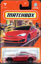 Load image into Gallery viewer, Matchbox 2024 Tesla Model S Red #89 MBX Metro New Long Card