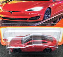 Load image into Gallery viewer, Matchbox 2024 Tesla Model S Red #89 MBX Metro New Long Card