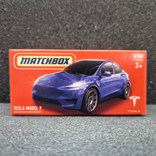 Load image into Gallery viewer, Matchbox 2024 Tesla Model Y Blue #3 MBX Metro New Sealed Box