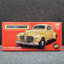 Load image into Gallery viewer, Matchbox 2024 1941 Plymouth Coupe Pale Yellow #8 MBX Metro New Sealed Box