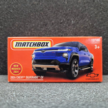 Load image into Gallery viewer, Matchbox 2024 Chevy Silverado EV Blue #12 MBX Adventure New Sealed Box