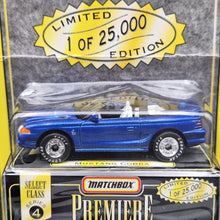 Load image into Gallery viewer, Matchbox 1997 Ford Mustang Cobra Blue Premiere Collection Series 4 - Limited Edition