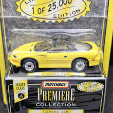 Load image into Gallery viewer, Matchbox 1997 Camaro Z28 Yellow Premiere Collection Series 4 - Limited Edition