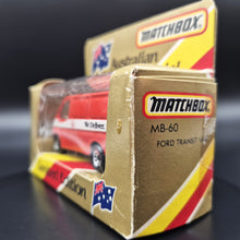 Load image into Gallery viewer, Matchbox 1987 Ford Transit Van Red MB60 Australia Post - Boxed