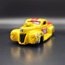 Load image into Gallery viewer, Hot Wheels 2011 '40 Ford Pickup Yellow #127 HW Drag Racers 7/10