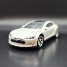 Load image into Gallery viewer, Matchbox 2017 Tesla Model S Pearl White #26 MBX Adventure City