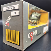 Load image into Gallery viewer, Corgi 1959 Morris Minor Van Post Office Telephones Dark Green #C958/1 1986 Corgi Classics 1:43 Die Cast Model