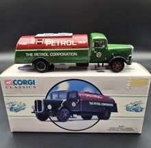 Load image into Gallery viewer, Corgi 1934 White Petrol Tanker - The Petrol Corporation Green #98449 Corgi Classics 1:50 Die Cast Model