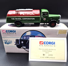 Load image into Gallery viewer, Corgi 1934 White Petrol Tanker - The Petrol Corporation Green #98449 Corgi Classics 1:50 Die Cast Model