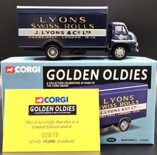 Load image into Gallery viewer, Corgi 1959 Bedford S Box Truck - Lyons Blue #19301 Corgi Golden Oldies 1:50 Die Cast Model