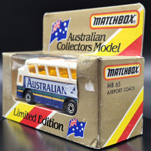 Load image into Gallery viewer, Matchbox 1987 Airport Coach Australian White MB-65 Limted Edition - Unopened Box