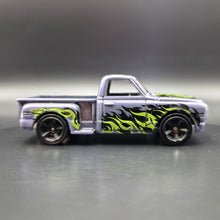 Load image into Gallery viewer, Hot Wheels 2018 Custom '69 Chevy Pickup Purple #11 HW Flames 1/10