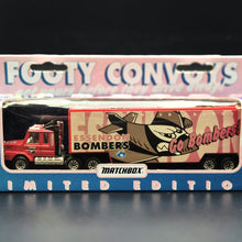 Load image into Gallery viewer, Matchbox 1995 Scania T142 Cargo Truck Red Essendon Bombers Footy Convoys