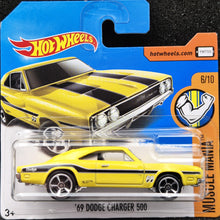 Load image into Gallery viewer, Hot Wheels 2017 '69 Dodge Charger 500 Yellow #95 Muscle Mania 6/10 New