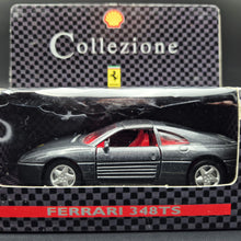 Load image into Gallery viewer, Maisto 1992 Ferrari 348 TS Charcoal 1:38 Shell Collezione Die Cast Car