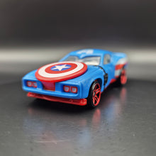 Load image into Gallery viewer, Hot Wheels 2019 Captain America Car Blue Marvel Character Cars - Action Feature 2/5