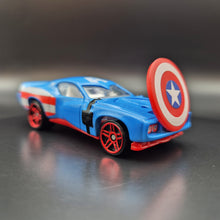 Load image into Gallery viewer, Hot Wheels 2019 Captain America Car Blue Marvel Character Cars - Action Feature 2/5