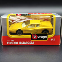 Load image into Gallery viewer, Bburago 1984 Ferrari Testarossa Yellow #4157 1:43 Die Cast 4100 Series