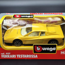 Load image into Gallery viewer, Bburago 1984 Ferrari Testarossa Yellow #4157 1:43 Die Cast 4100 Series