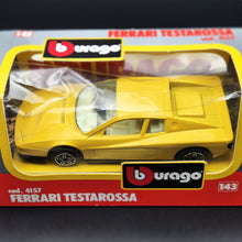 Load image into Gallery viewer, Bburago 1984 Ferrari Testarossa Yellow #4157 1:43 Die Cast 4100 Series