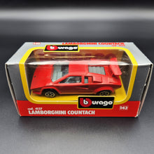 Load image into Gallery viewer, Bburago 1990 Lamborghini Countach 500 S Red #4137 1:43 Die Cast 4100 Series