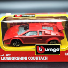 Load image into Gallery viewer, Bburago 1990 Lamborghini Countach 500 S Red #4137 1:43 Die Cast 4100 Series