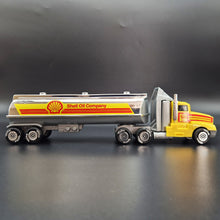 Load image into Gallery viewer, Tonka 1992 Big Rig Shell Oil Tanker Semi Truck & Trailer Yellow Tonka Big Rig Series - #96045