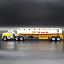 Load image into Gallery viewer, 1993 Hot Wheels Mighty Rig Shell Oil Tanker Semi Truck & Trailer Yellow