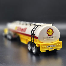Load image into Gallery viewer, 1993 Hot Wheels Mighty Rig Shell Oil Tanker Semi Truck & Trailer Yellow