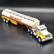 Load image into Gallery viewer, 1993 Hot Wheels Mighty Rig Shell Oil Tanker Semi Truck & Trailer Yellow