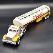 Load image into Gallery viewer, 1993 Hot Wheels Mighty Rig Shell Oil Tanker Semi Truck & Trailer Yellow