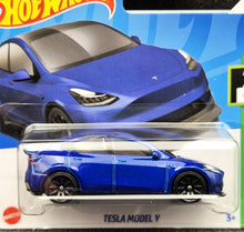Load image into Gallery viewer, Hot Wheels 2024 Tesla Model Y Blue #15 HW Green Speed 3/10 New