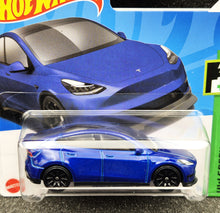 Load image into Gallery viewer, Hot Wheels 2024 Tesla Model Y Blue #15 HW Green Speed 3/10 New