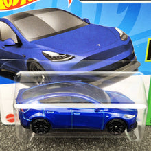 Load image into Gallery viewer, Hot Wheels 2024 Tesla Model Y Blue #15 HW Green Speed 3/10 New