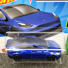 Load image into Gallery viewer, Hot Wheels 2024 Tesla Model Y Blue #15 HW Green Speed 3/10 New