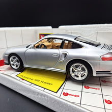 Load image into Gallery viewer, Bburago 1999 Porsche 911 996 Turbo Coupe Silver #33067 Gold Collection 1:18 Die Cast Car