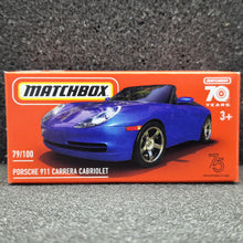 Load image into Gallery viewer, Matchbox 2023 Porsche 911 Carrera Cabriolet Blue MBX Highway #79 New Sealed Box