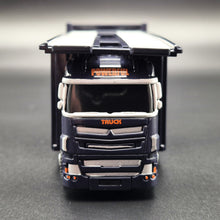 Load image into Gallery viewer, Explorafind Scania Style Car Carrier Truck Dark Blue 1:64 Die Cast