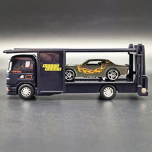Load image into Gallery viewer, Explorafind Scania Style Car Carrier Truck Dark Blue 1:64 Die Cast