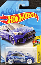 Load image into Gallery viewer, Hot Wheels 2018 Ford Focus RS Blue #276 HW Art Cars 3/10 New Long Card