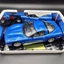 Load image into Gallery viewer, Bburago 1997 Chevrolet Corvette Blue #3356 1:18 Gold Collection Die Cast Car
