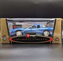 Load image into Gallery viewer, Bburago 1997 Chevrolet Corvette Blue #3356 1:18 Gold Collection Die Cast Car
