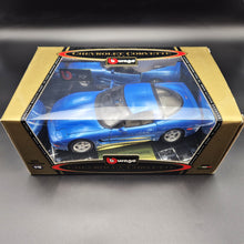Load image into Gallery viewer, Bburago 1997 Chevrolet Corvette Blue #3356 1:18 Gold Collection Die Cast Car