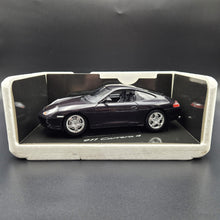 Load image into Gallery viewer, Bburago 1997 Porsche 911 Carrera 4 Dark Purple 1:18 Die Cast Car