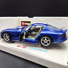 Load image into Gallery viewer, Bburago 1996 Dodge Viper GTS Coupe Blue #3030 1:18 Die Cast Car