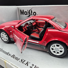 Load image into Gallery viewer, Maisto 1996 Mercedes-Benz SLK 230 Cabriolet Red #31838 1:18 Die Cast Car