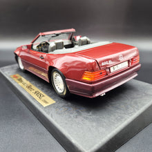 Load image into Gallery viewer, Maisto 1989 Mercedes-Benz 500SL Convertible Dark Red #31801 1:18 Special Edition Die Cast Car