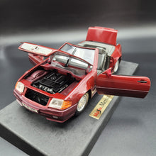 Load image into Gallery viewer, Maisto 1989 Mercedes-Benz 500SL Convertible Dark Red #31801 1:18 Special Edition Die Cast Car