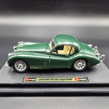 Load image into Gallery viewer, Bburago Jaguar XK120 Coupe (1948) Green #1508 1:24 Die Cast Car
